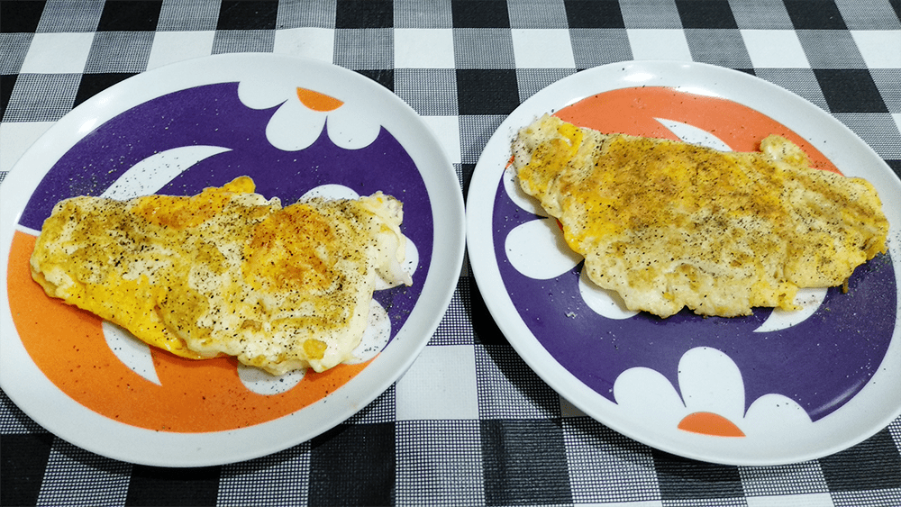 Ambos os ovos fritos prontos