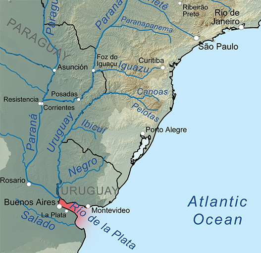 Mapa do Rio da Prata.